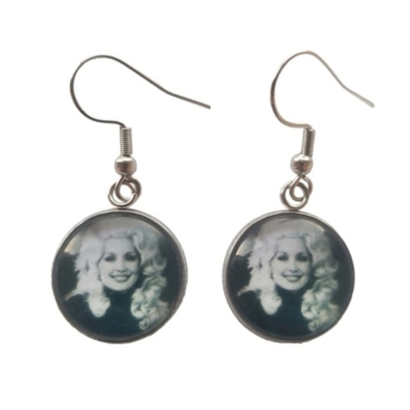 Handcrafted Dolly Parton Earrings - Picture 1 of 4